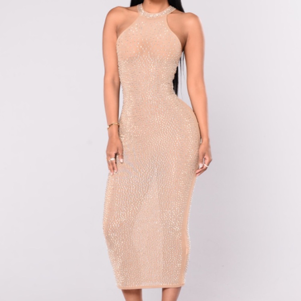 Glo Up Rhinestone Dress